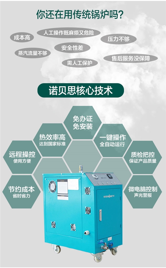 诺贝思16-32kg/h高温清洗小型蒸汽发生器核心技术